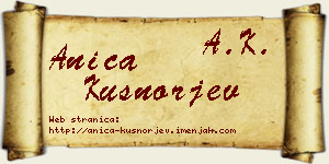 Anica Kušnorjev vizit kartica